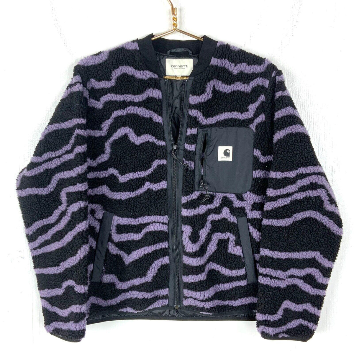 Carhartt Work In Progress Janet Liner Fleece Sweater Jacket Womens Large Black Graphic Tee – Aesthetic Look · Perfect For Daily Wear