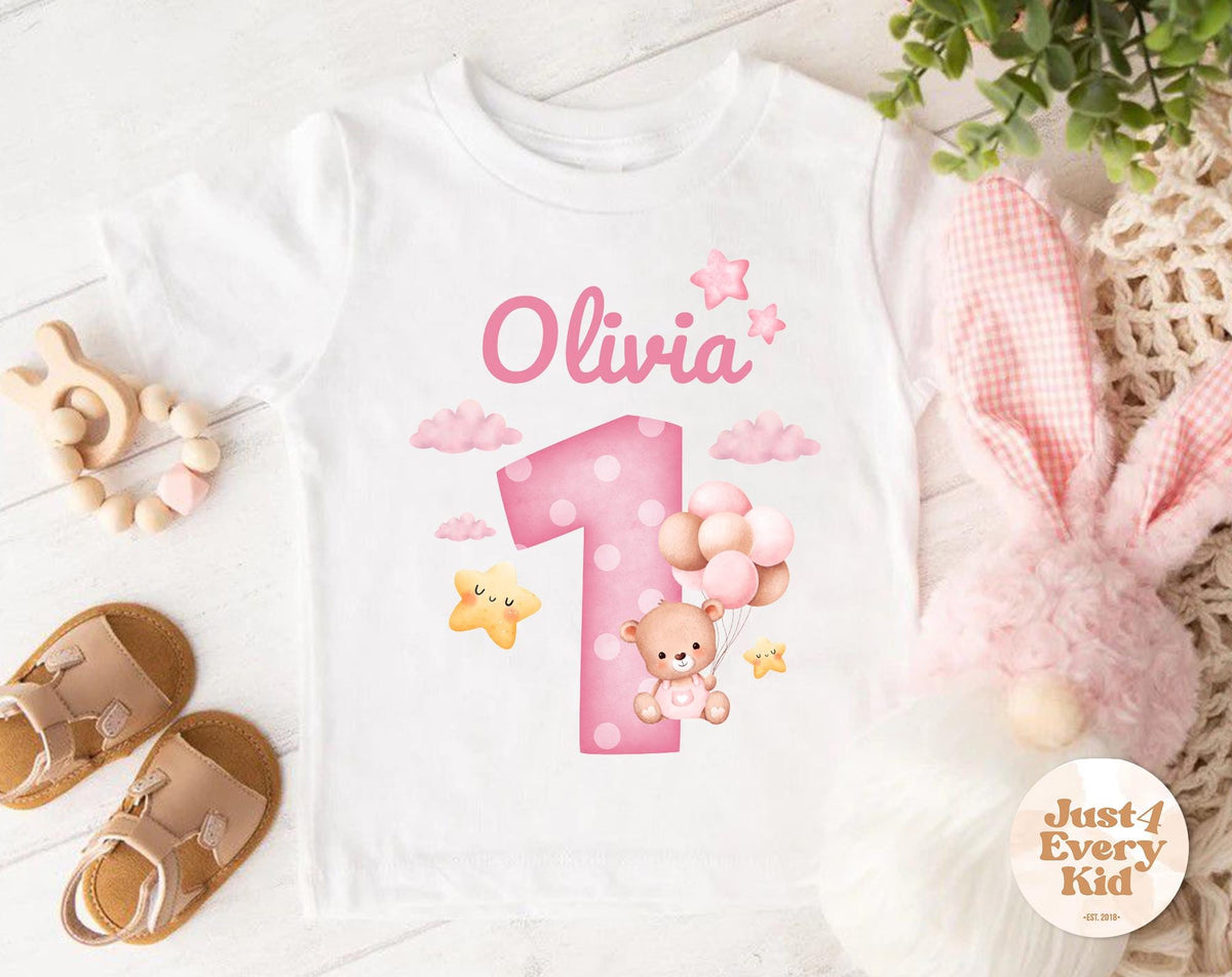 Girl 1st Birthday Shirt Custom Name Shirt Birthday Kids Outfits Birthday Baby Girl Outfit Personalized Baby Bodysuit Birthday Girl Graphic Tee – Warm & Stylish · Great Gift For Fans