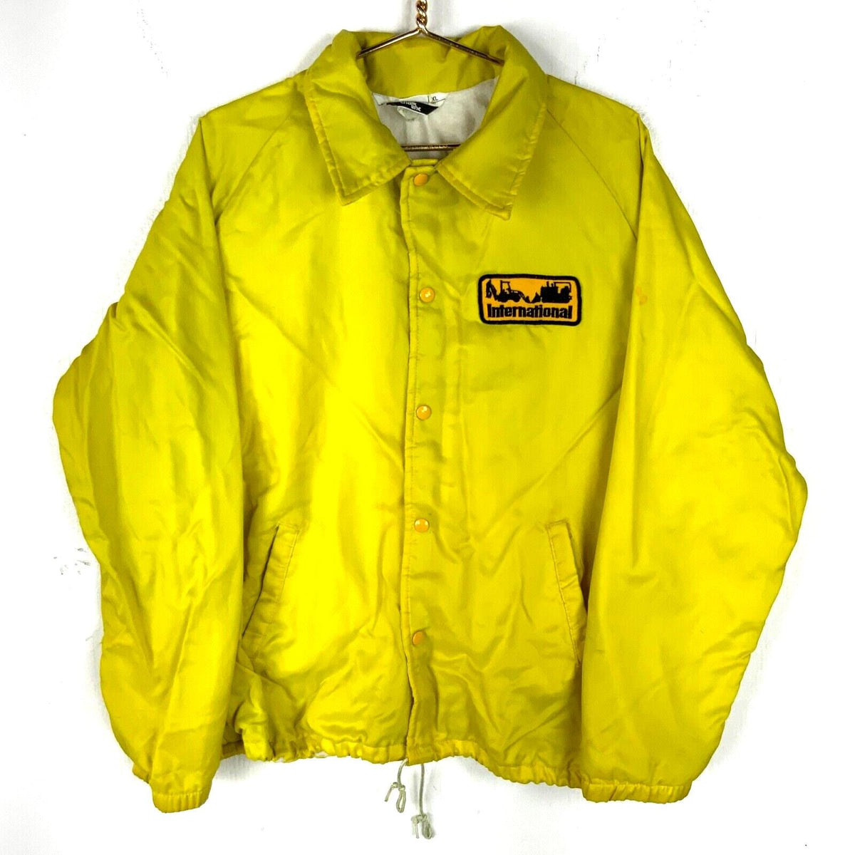 Vintage 1980s Chalk Line Windbreaker Jacket XL Yellow Snap Button Lined Graphic Tee – Premium Graphic · Trending Graphic Apparel