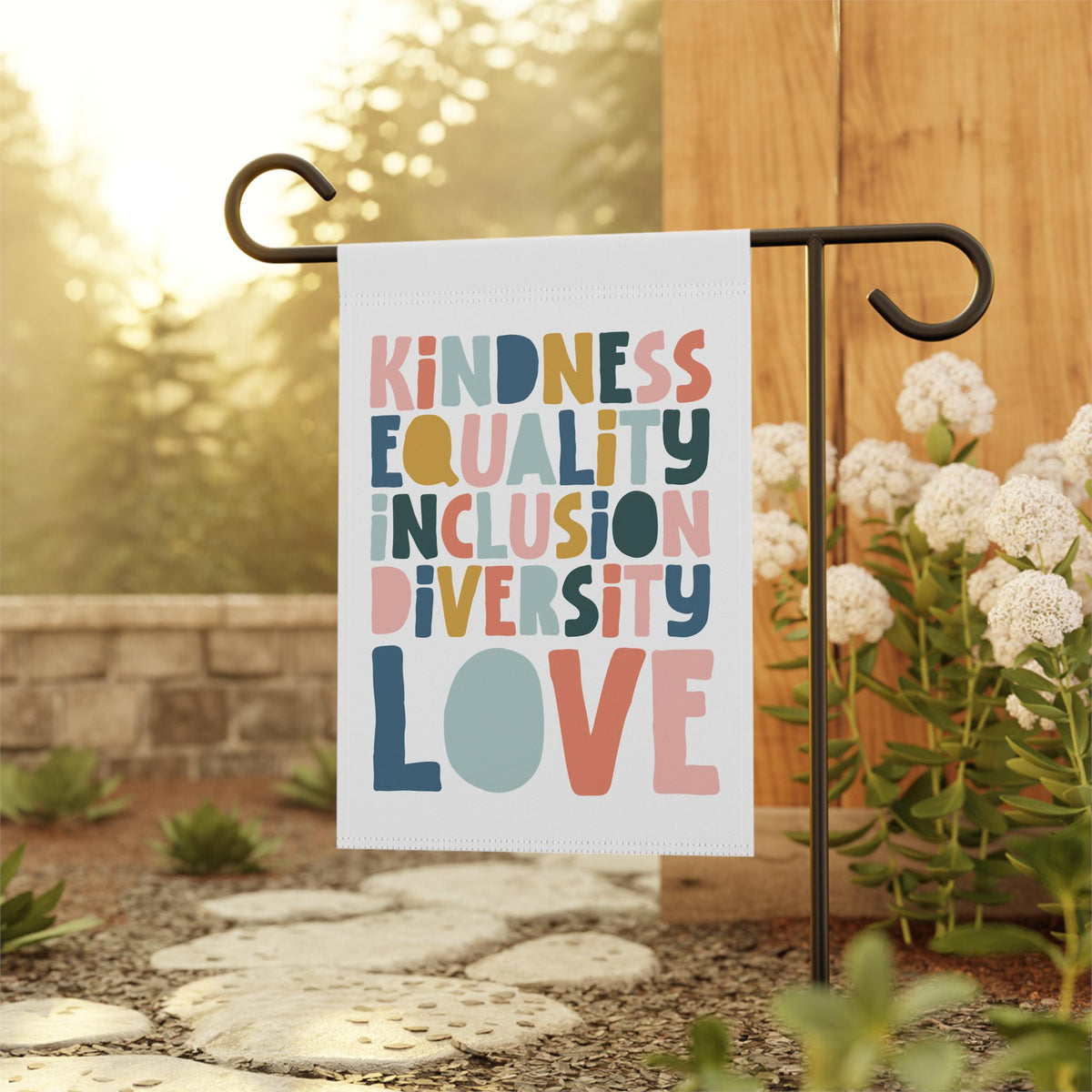 Kindness Equality Love Fuck Trump Anti Maga Anti Christian Nationalism FAFO Liberal Democrat Handmade Sign Graphic Tee – Soft Feel · Trending Graphic Apparel