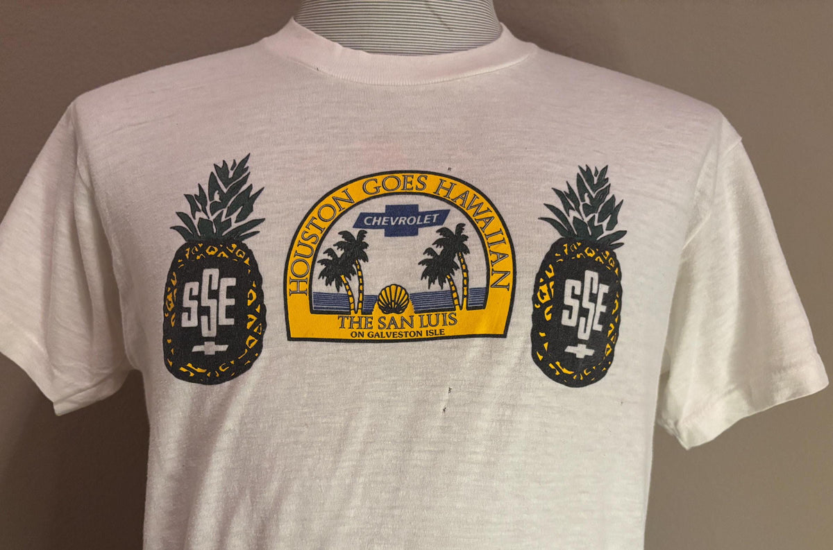 Vintage 80s Chevrolet San Luis On Galveston Shore Texas Beach 1987 Tshirt L Graphic Tee – Easygoing Wear · Perfect For Daily Wear