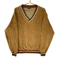 Vintage JC Penney Velour Sweatshirt Crewneck Size XL Brown VNeck Ringer 70s 80s Sweatshirt – Cozy Vibes · Must-Have Style
