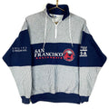 Vintage San Francisco Sweatshirt Large Blue 14 Zip 1990 Made In Usa Striped Sweatshirt – Warm & Stylish · High-Quality Print