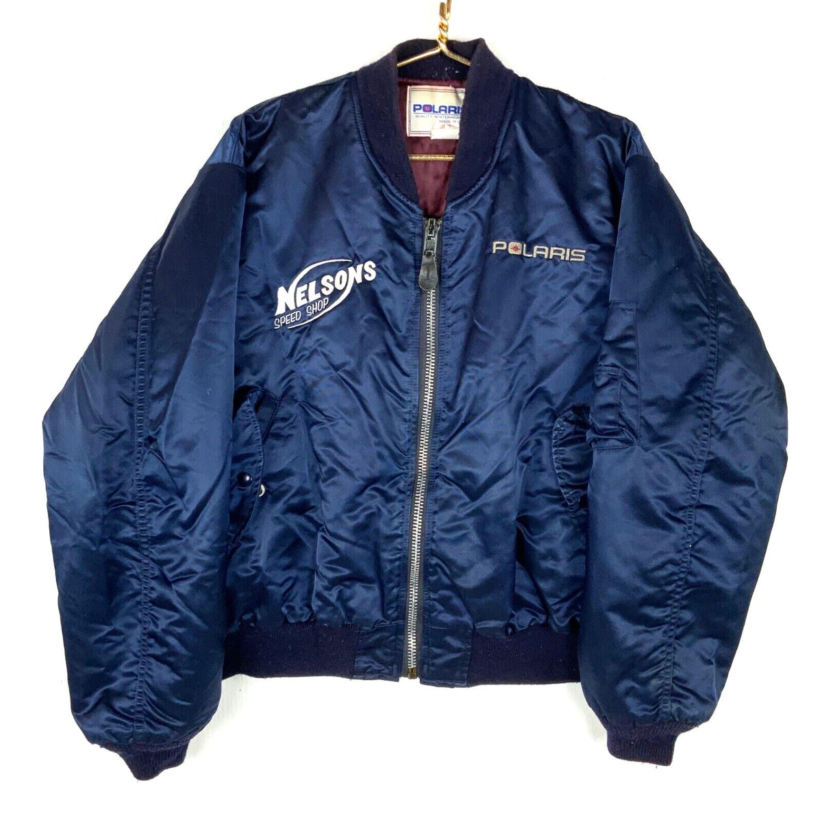Vintage Polaris Satin Bomber Jacket Size Large Blue Made In Usa Full Zip 90s Graphic Tee – Feel-Good Design · Trending Graphic Apparel