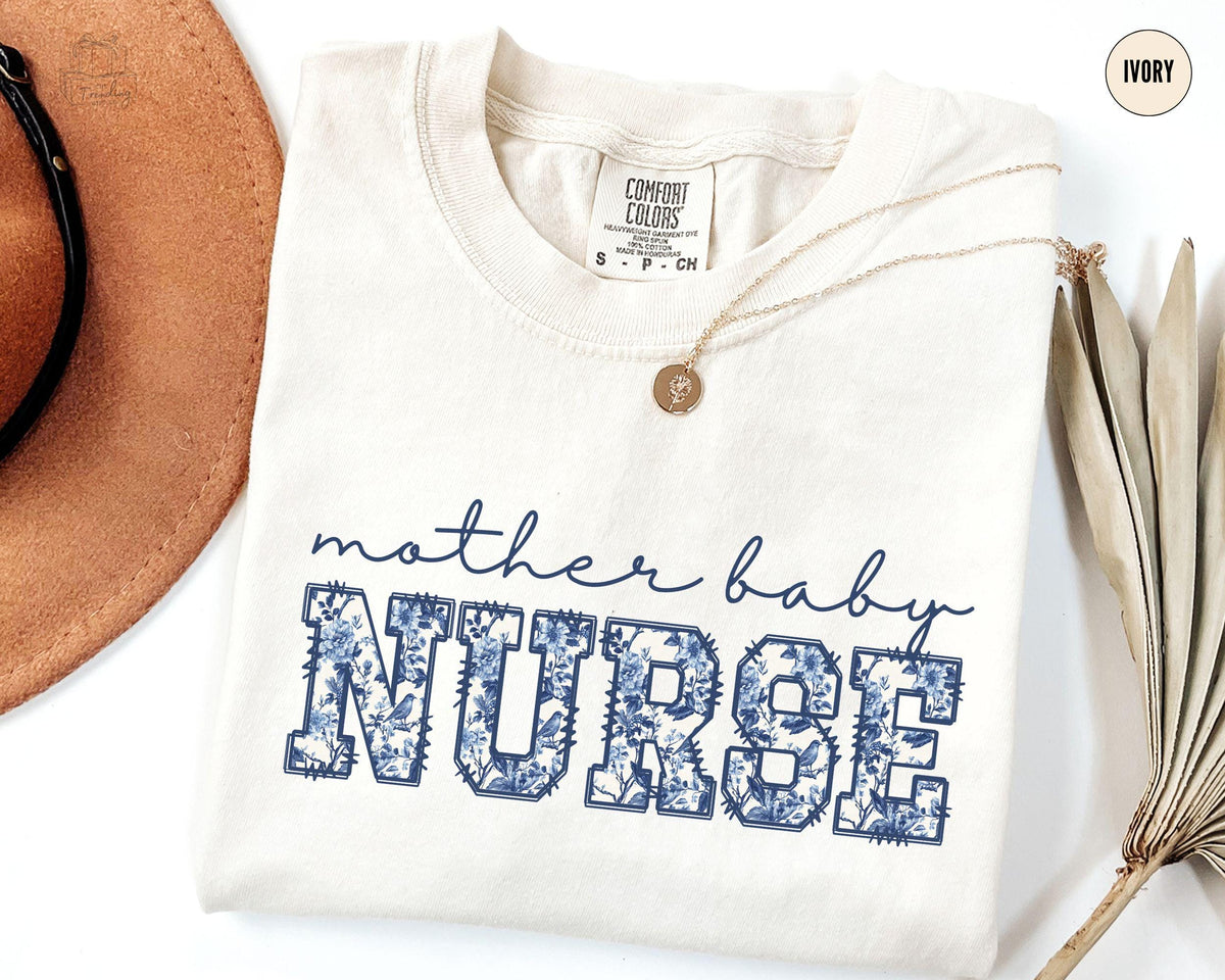 Toile De Jouy Mother Baby Nurse ShirtPostpartum Nurse Tee L And D TshirtBaby Delivery TShirtChinoiserie Labor Nurse Tee Graphic Tee – Cozy Vibes · Perfect For Daily Wear