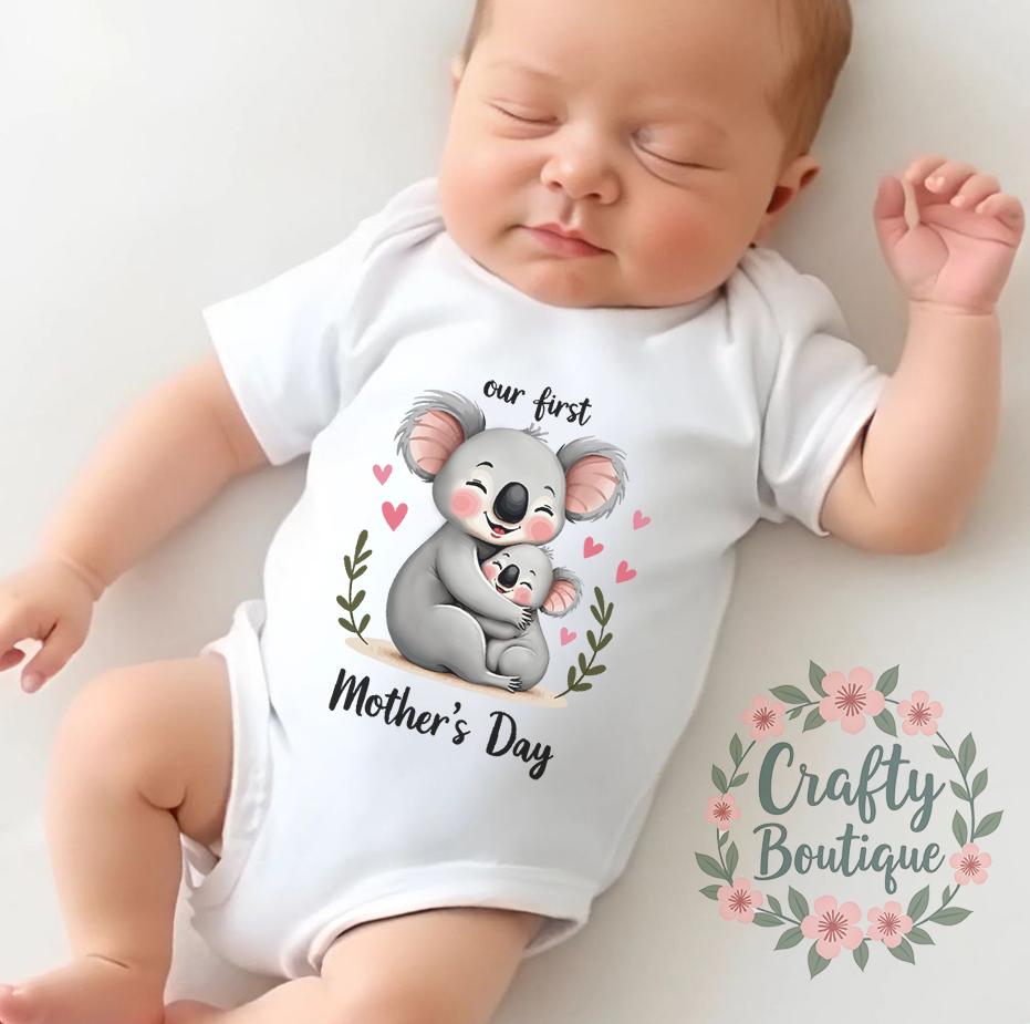 First Mother39s Day Mothers Day Gift Idea Newborn Baby Grow 1st Mother Day Baby Shower Mummy Me Sleepsuit Mum Baby Tee Bib 1141 Graphic Tee – Soft Feel · Great Gift For Fans
