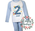 2nd Birthday PJs Boys Second Birthday Pyjamas Nightwear Gift Ideas Cute Rocket Space Blue Personalised Name Number 2 Outfit 1051 Graphic Tee – Fan Favorite · Top Pick For Any Outfit