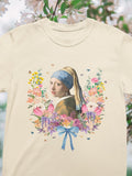 Girl with a Pearl Earring by Johannes Vermeer Floral Collage with Butterflies Boho Art History Tee Shirt Famous Painting Goblincore Tee Graphic Tee – Everyday Comfort · Trending Graphic Apparel