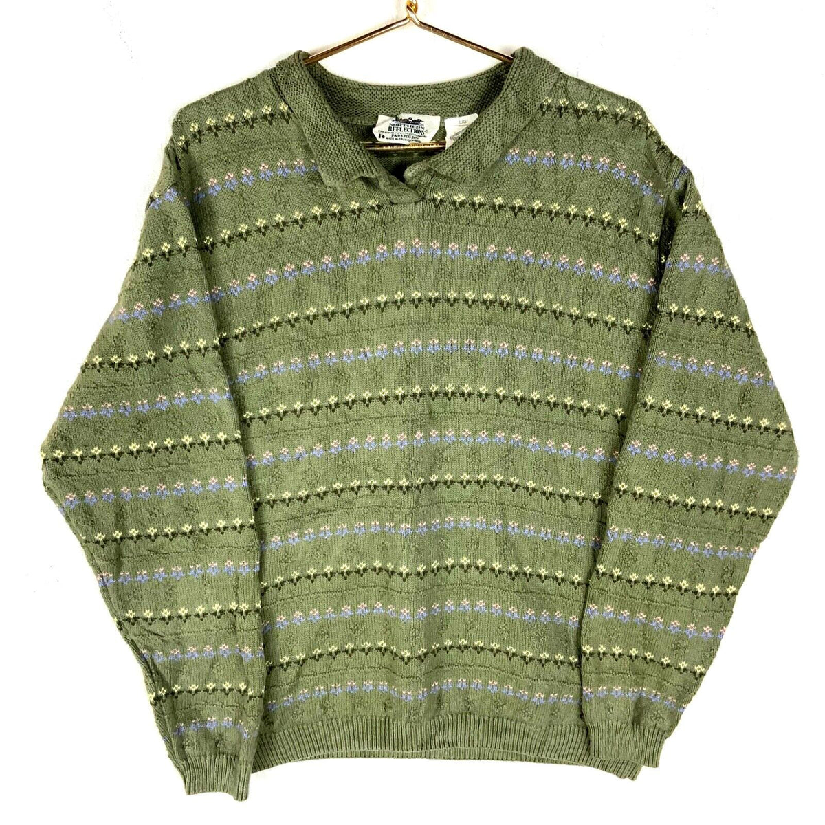 Vintage Northern Reflection Knit Sweater Womens Large Collared Pattern 90s Graphic Tee – Premium Graphic · Top Pick For Any Outfit