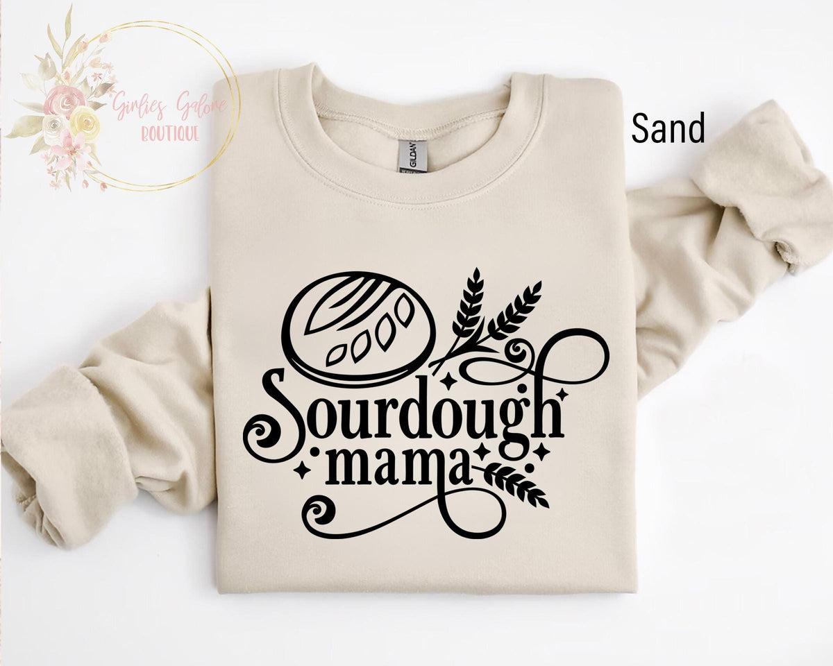 Sourdough Mama Sweatshirt Mama Makes The Dough In My Sourdough Era Don39t Get Me Started Bread Maker Homestead Shirt Homemade Sweater Sweatshirt – Soft Feel · High-Quality Print