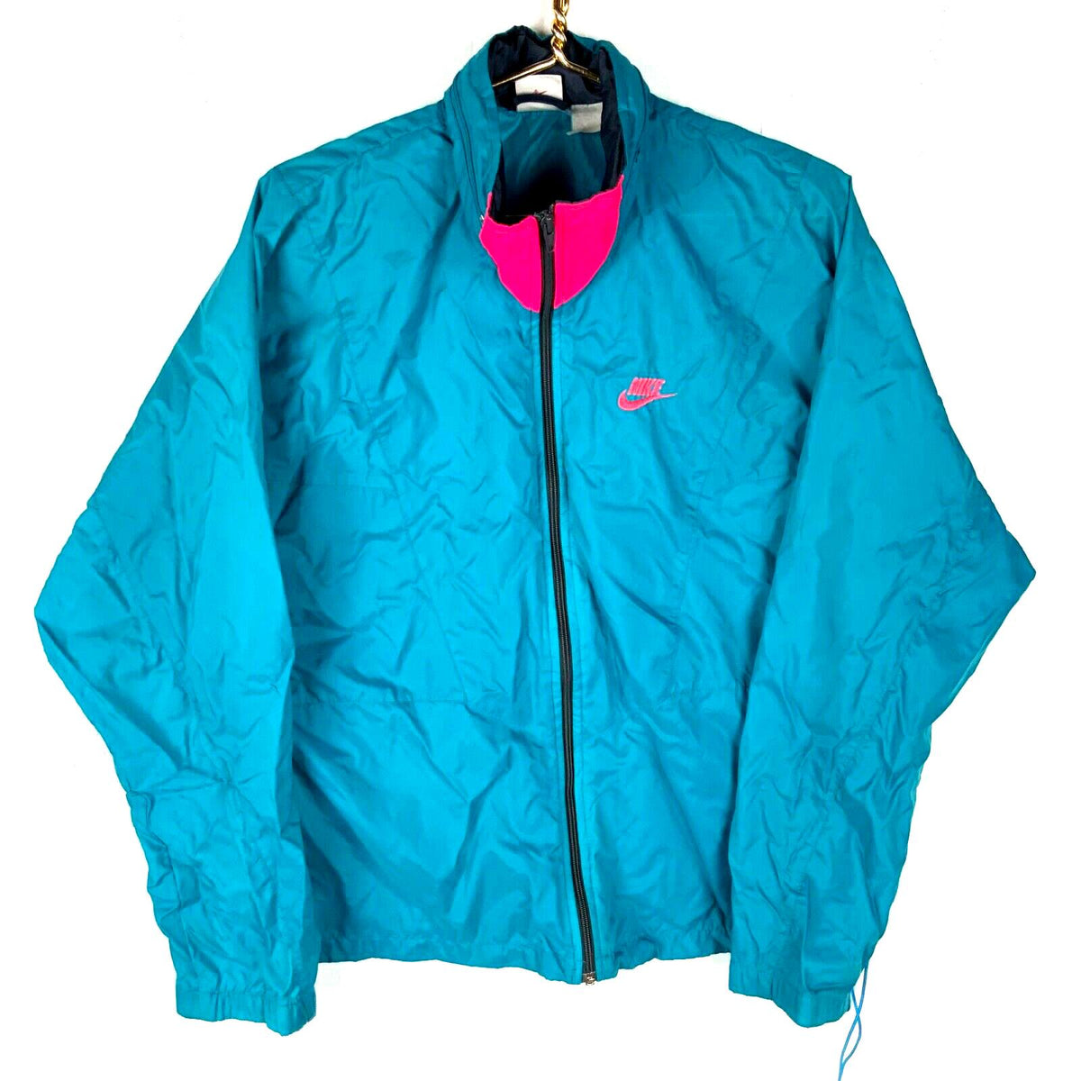 Vintage Nike 1980s Windbreaker Jacket Large Blue Full Zip Graphic Tee – Premium Graphic · Must-Have Style