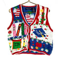 Vintage Grandma Knit Sweater Vest Womens Petite Small School Teacher America Graphic Tee – Aesthetic Look · Great Gift For Fans