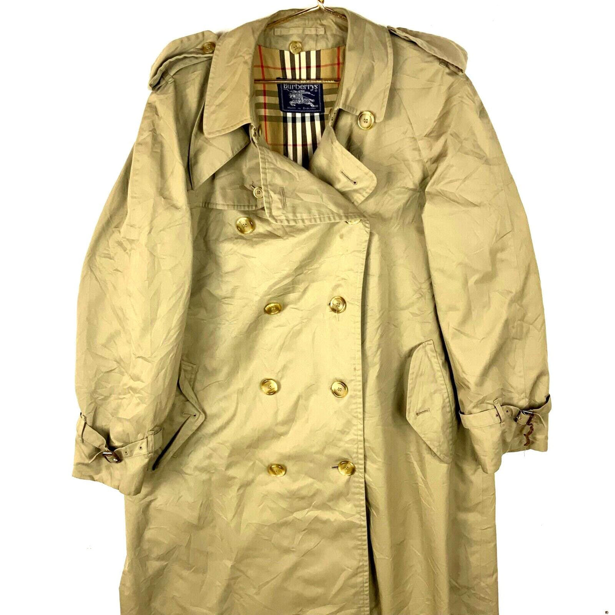 Vintage Burberrys Trench Coat Jacket Large Beige Made In England Graphic Tee – Bold Style · Great Gift For Fans
