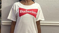 Vintage 80s Budweiser Beer white Tshirt modeled size M Graphic Tee – Cozy Vibes · Trending Graphic Apparel
