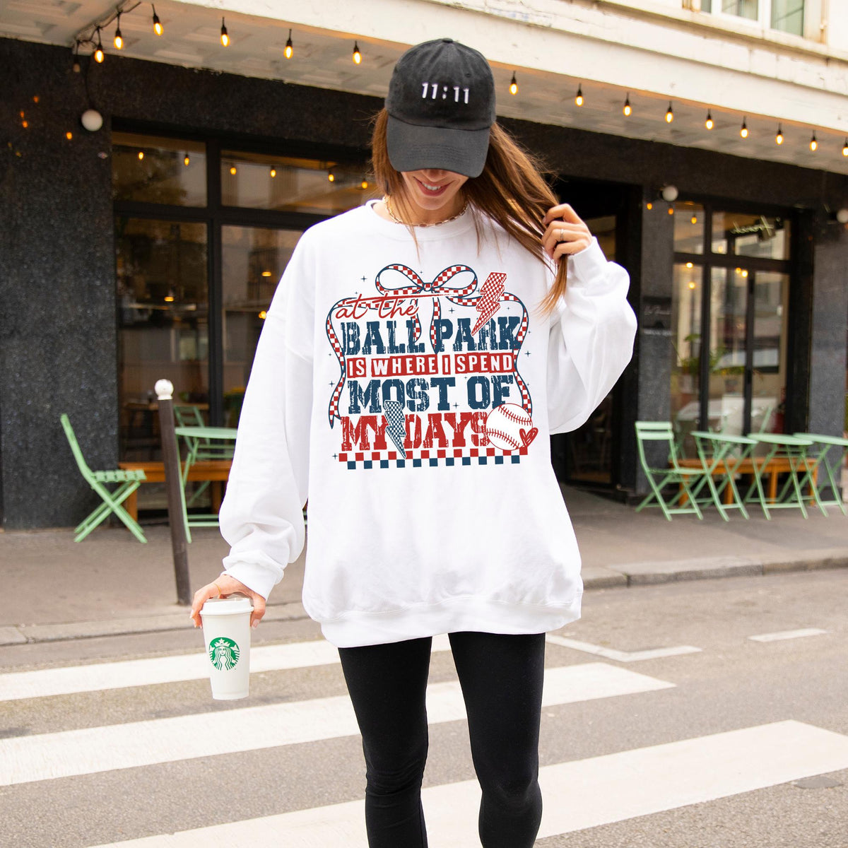 At The Ballpark is Where I Spend Most Of My Days Sweatshirt Baseball Sweatshirt Game Day Sweater Baseball Mom Sweatshirt Sweatshirt – Soft Feel · Trending Graphic Apparel