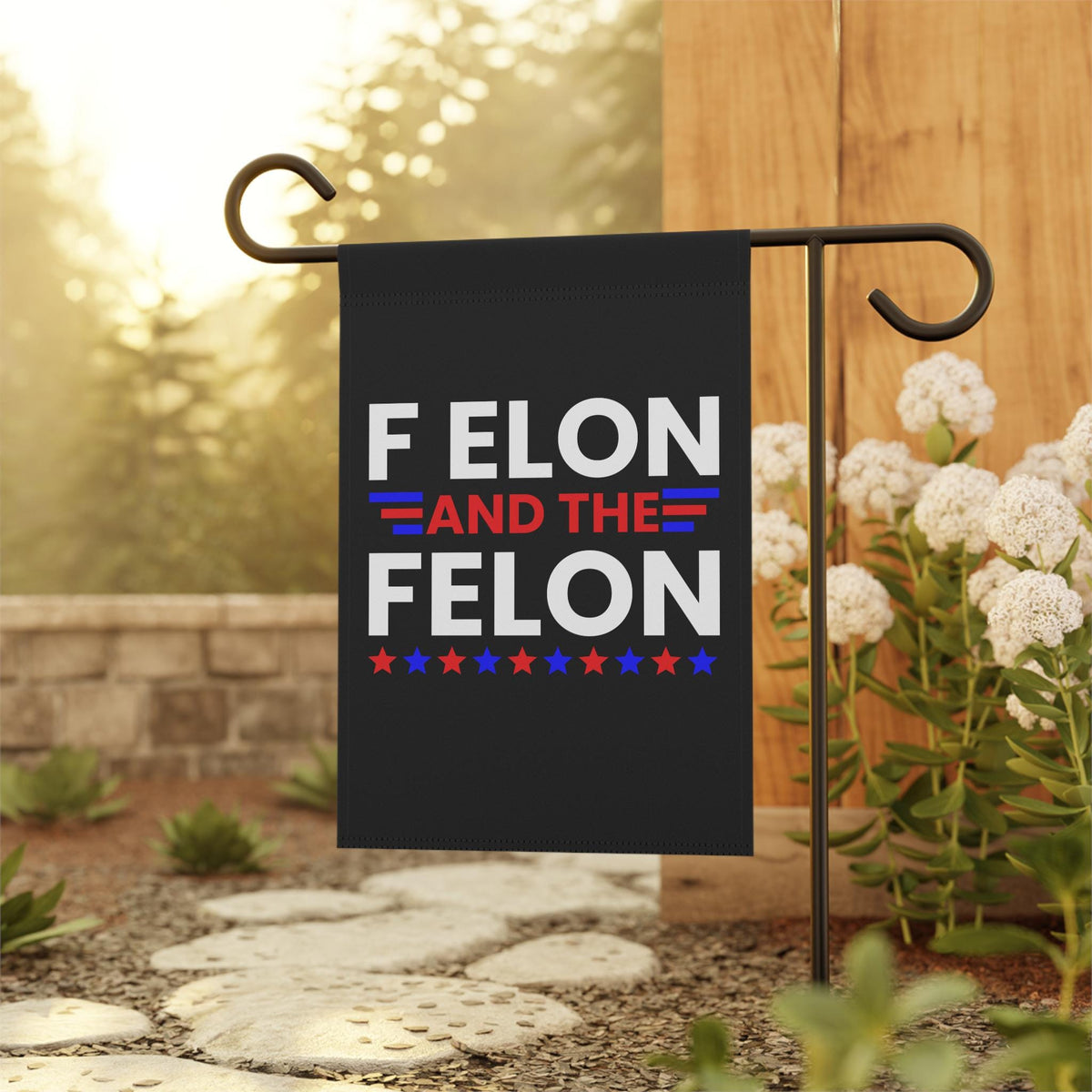 F Elon and The Felon Anti Maga Anti Trump Fuck Trump Flag Anti Trump Flag Graphic Tee – Premium Graphic · Perfect For Daily Wear
