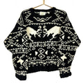 Vintage American Eagle Hand Knit Wool Sweater Medium Black Crewneck Deer 90s Graphic Tee – Feel-Good Design · Great Gift For Fans