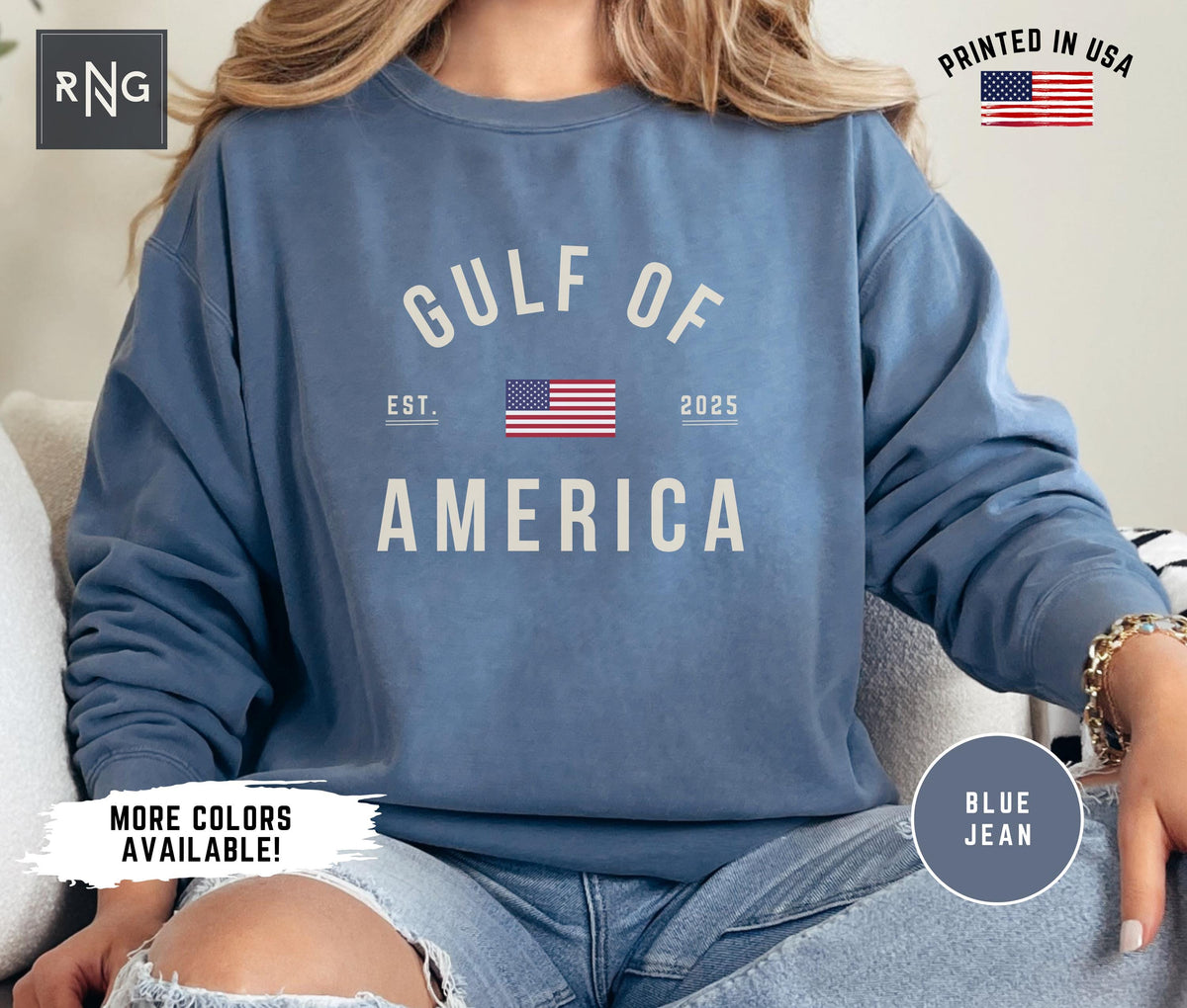 Gulf of America Sweatshirt United States of America Crewneck Gulf of America Unisex Patriot Tee Unisex Patriotic Crewneck Sweatshirt – Everyday Comfort · Must-Have Style