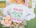 Mama Coffee Lover Sweatshirt Mom Who Loves Coffee Funny Saying New Mama Crewneck for Pregnant Friend Cute Mom Friend Birthday Present Sweatshirt – Cozy Vibes · High-Quality Print