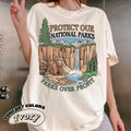 Protect Our National Parks Parks Over Profit Vintage Shirt Granola Girl Retro Shirt National Park T Shirt For Her For Him Graphic Tee – Cozy Vibes · High-Quality Print