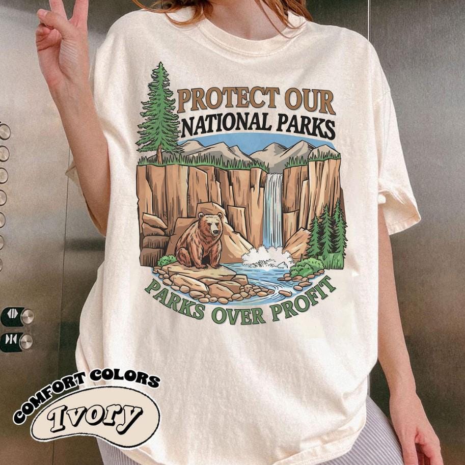 Protect Our National Parks Parks Over Profit Vintage Shirt Granola Girl Retro Shirt National Park T Shirt For Her For Him Graphic Tee – Cozy Vibes · High-Quality Print