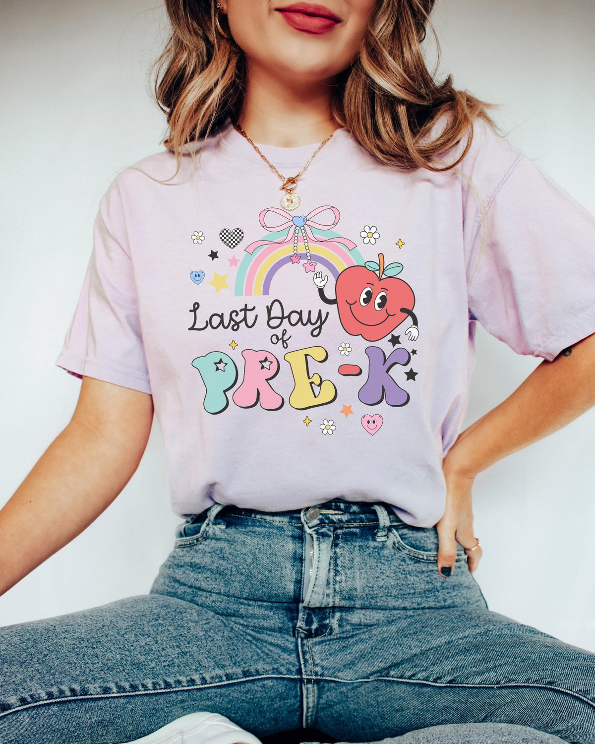 Last Day of PreK TShirt for Preschool Teacher or Preschool Office Staff Cute Retro Aesthetic End of School Year Matching Teacher TShirt Graphic Tee – Fan Favorite · Trending Graphic Apparel