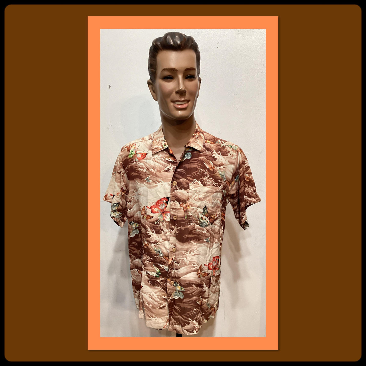 HS263 Vintage 195039s rayon butterfly print rayon Hawaiian shirt by Royal Hawaiian Graphic Tee – Aesthetic Look · High-Quality Print