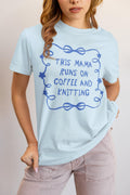 Coffee and Knitting Mother39s Day Tee Shirts with Bows and Flowers Present for Mom Who Loves Knitting Cute Knitting Lover Tee with Ribbon Graphic Tee – Feel-Good Design · Must-Have Style