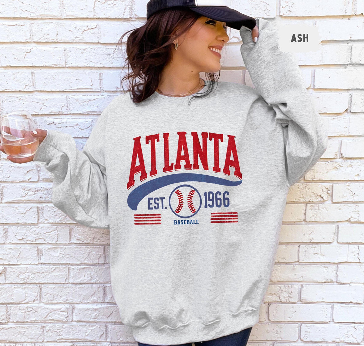 Atlanta Baseball Sweatshirt Team Fan Apparel Crewneck Jumper Sports Team Clothing Gift for Baseball Fans Atlanta Sweatshirt Sweatshirt – Feel-Good Design · High-Quality Print