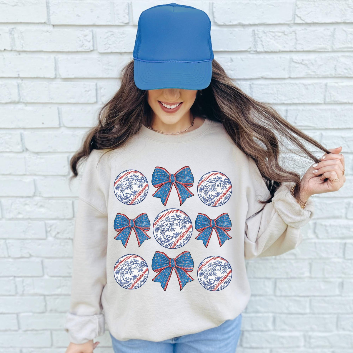 Baseball Chinoiserie Sweatshirt Baseball Coquette Baseball Sweatshirt Game Day Sweater Baseball Mom Sweatshirt Sweatshirt – Soft Feel · Top Pick For Any Outfit