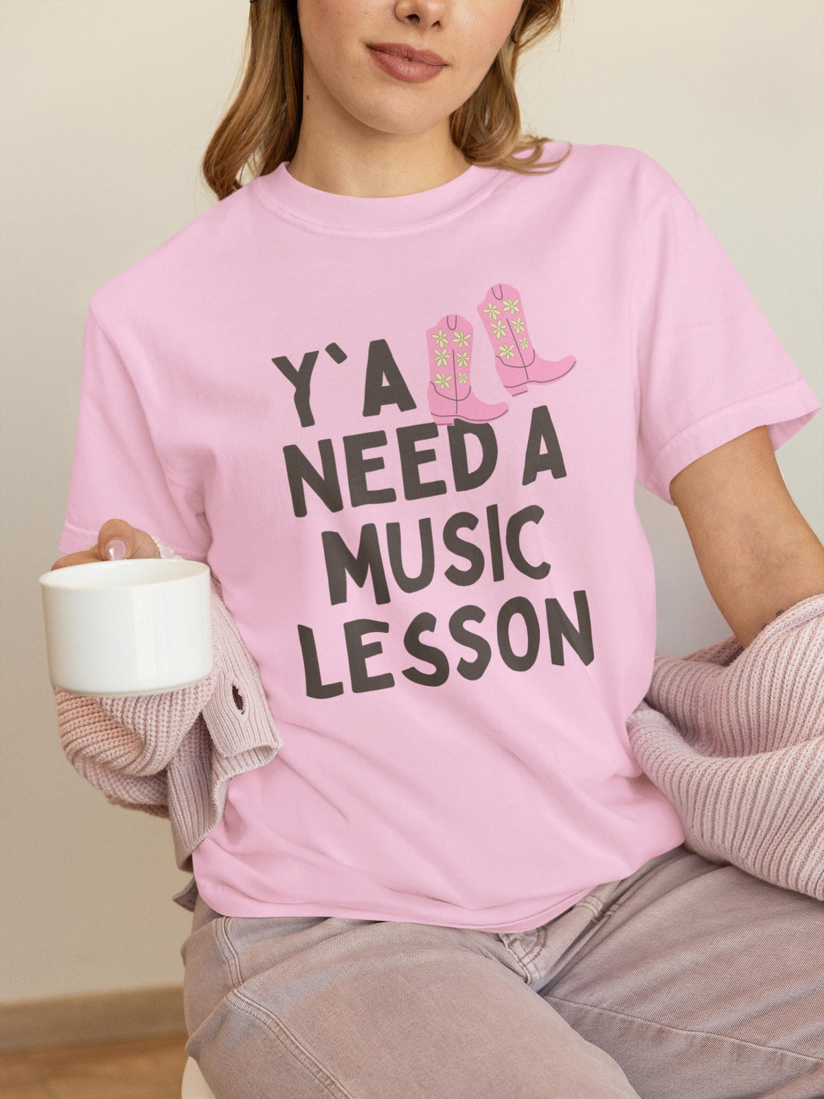 Music Teacher TShirt with Groovy Western Vibe Y39all Need a Music Lesson Chorus Teacher or Music Teacher Gift Funny Music Teacher Present Graphic Tee – Warm & Stylish · Top Pick For Any Outfit
