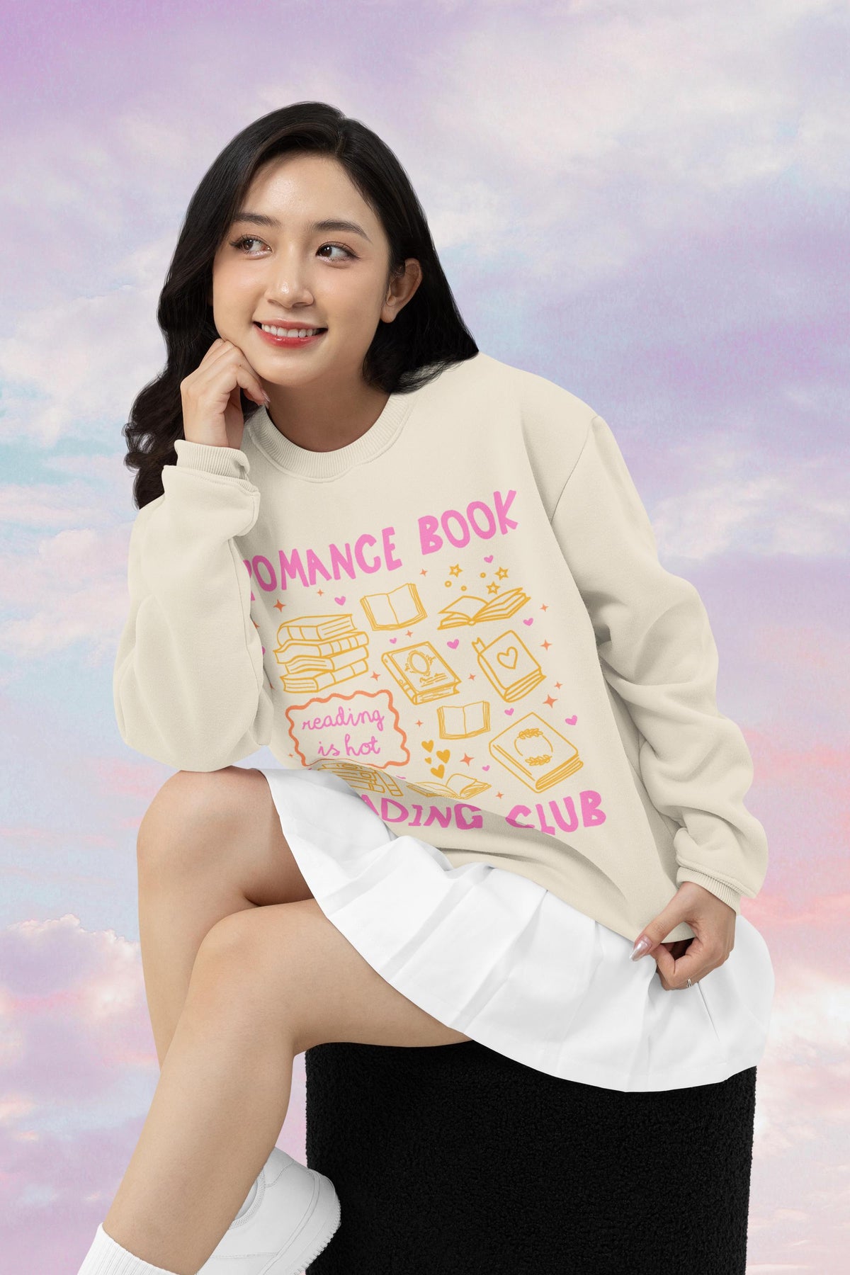 Romance Book Reading Club Cute Bookish or Book Lover Sweatshirt Romance Reader Funny Romance Book Lover Gift Cute Birthday Gift for Her Sweatshirt – Premium Graphic · Great Gift For Fans