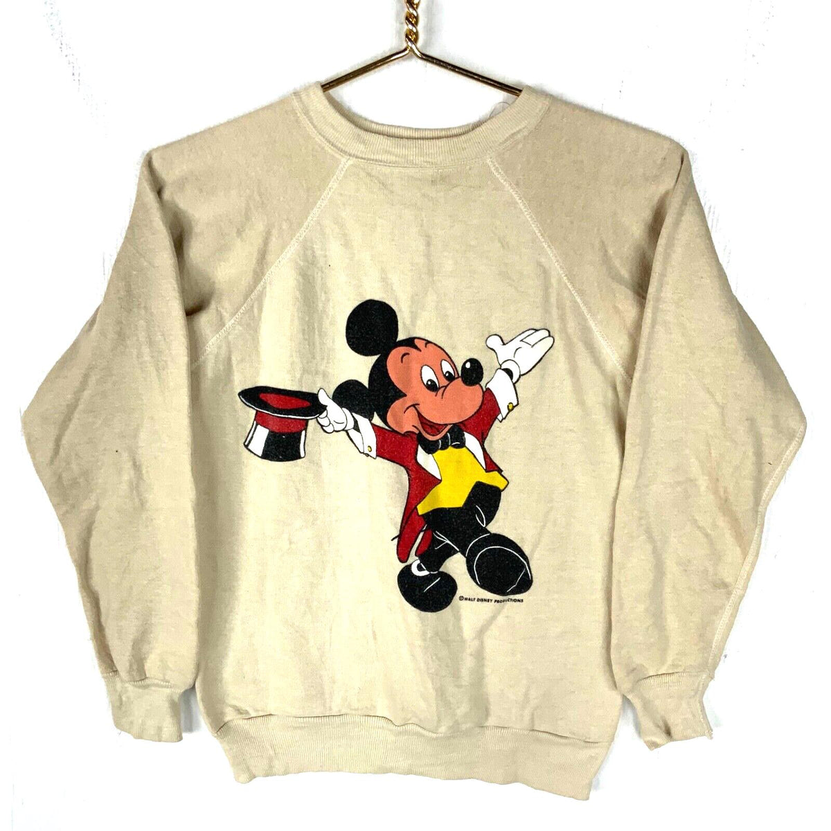 Vintage 1970s Mickey Mouse Disney Sweatshirt Crewneck Women39s XS Beige Cartoon Sweatshirt – Premium Graphic · Perfect For Daily Wear