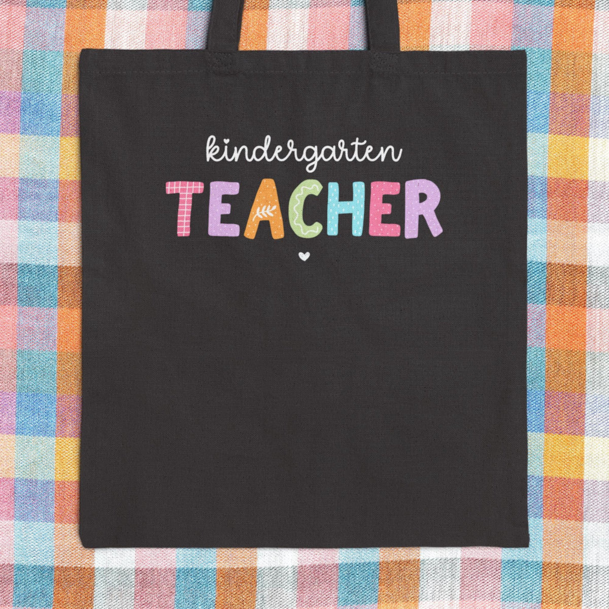 Kingergarten Teacher Tote Bag for Kindergarten Crew Cute Teacher Appreciation Present Colorful 90s Scrapbook Vibe New Teacher Gift Tote Bag – Warm & Stylish · Trending Graphic Apparel