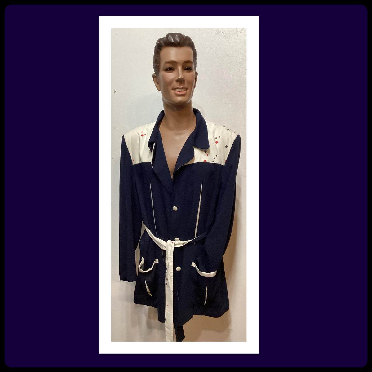 MV067 195039s vintage reproduction two tone belted custom Hollywood jacket Only one made Graphic Tee – Easygoing Wear · Top Pick For Any Outfit
