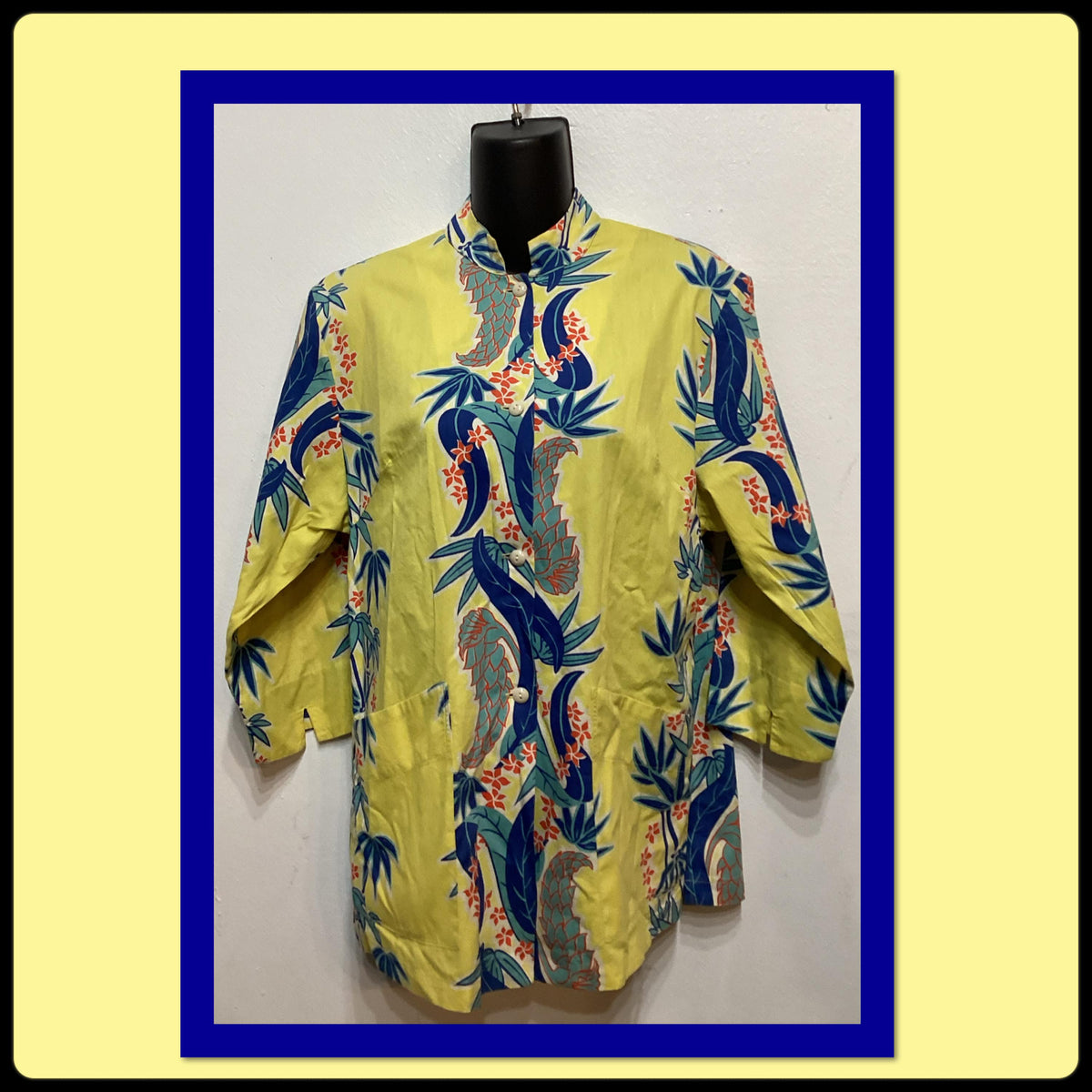 WH005 Vintage 194039s tea timer blouse with border print by Nani Hawaii Graphic Tee – Warm & Stylish · Must-Have Style