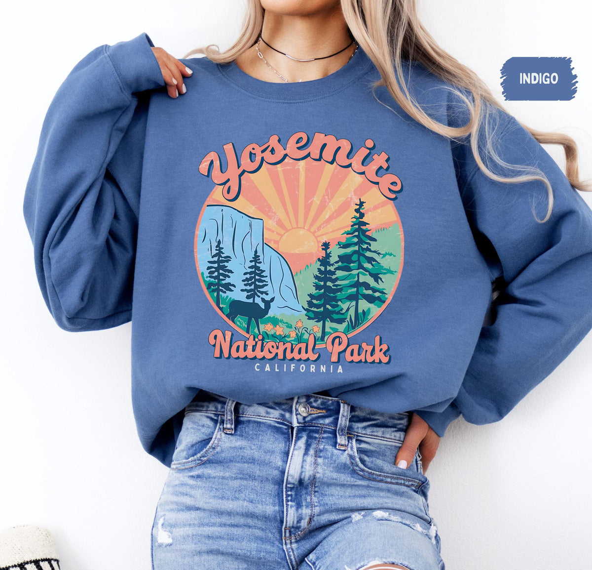 Yosemite National Park Sweatshirt Outdoor Adventure Clothing Nature Lover Gift Mountain Hike Apparel Wilderness Explorer Top Sweatshirt – Aesthetic Look · Must-Have Style