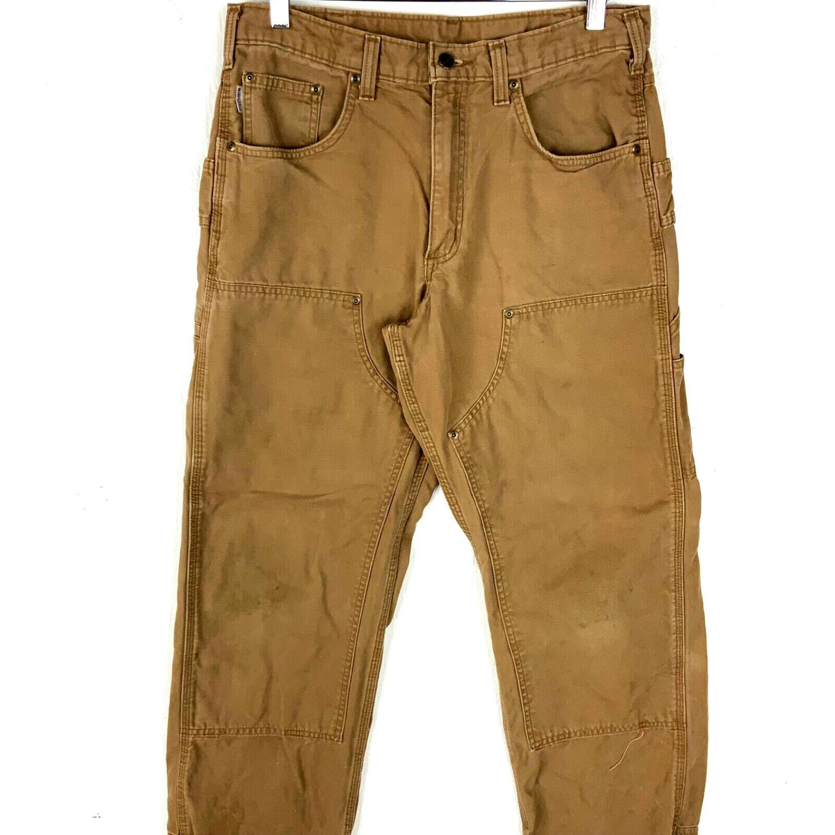 Carhartt Double Knee Dungaree Canvas Workwear Pants Size 33x32 Brown Graphic Tee – Bold Style · Must-Have Style