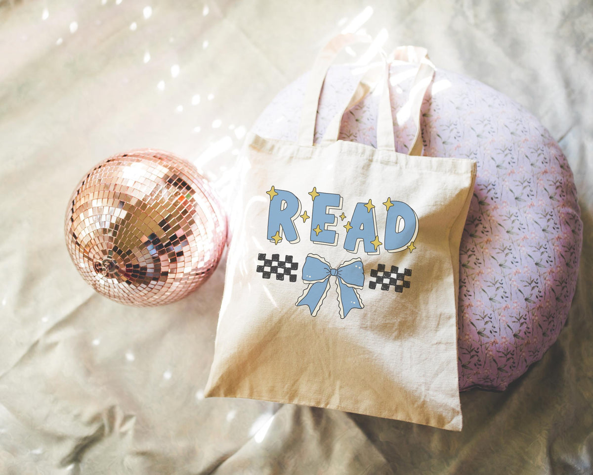 Reading Teacher Tote Bag with Bow Cute School Librarian Gift for Bookworm Kindergarten Teacher Appreciation Gift with Bow Reading Month Tote Bag – Premium Graphic · Trending Graphic Apparel