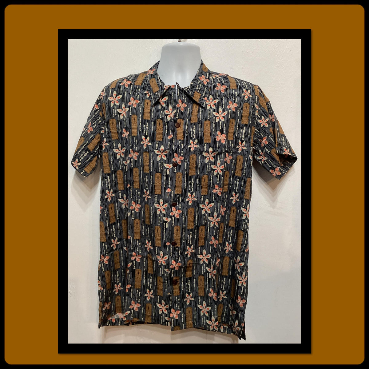 AT010 Americana 195039s style rayon atomic style tiki print shirt by Atomik Tikih Graphic Tee – Aesthetic Look · Great Gift For Fans