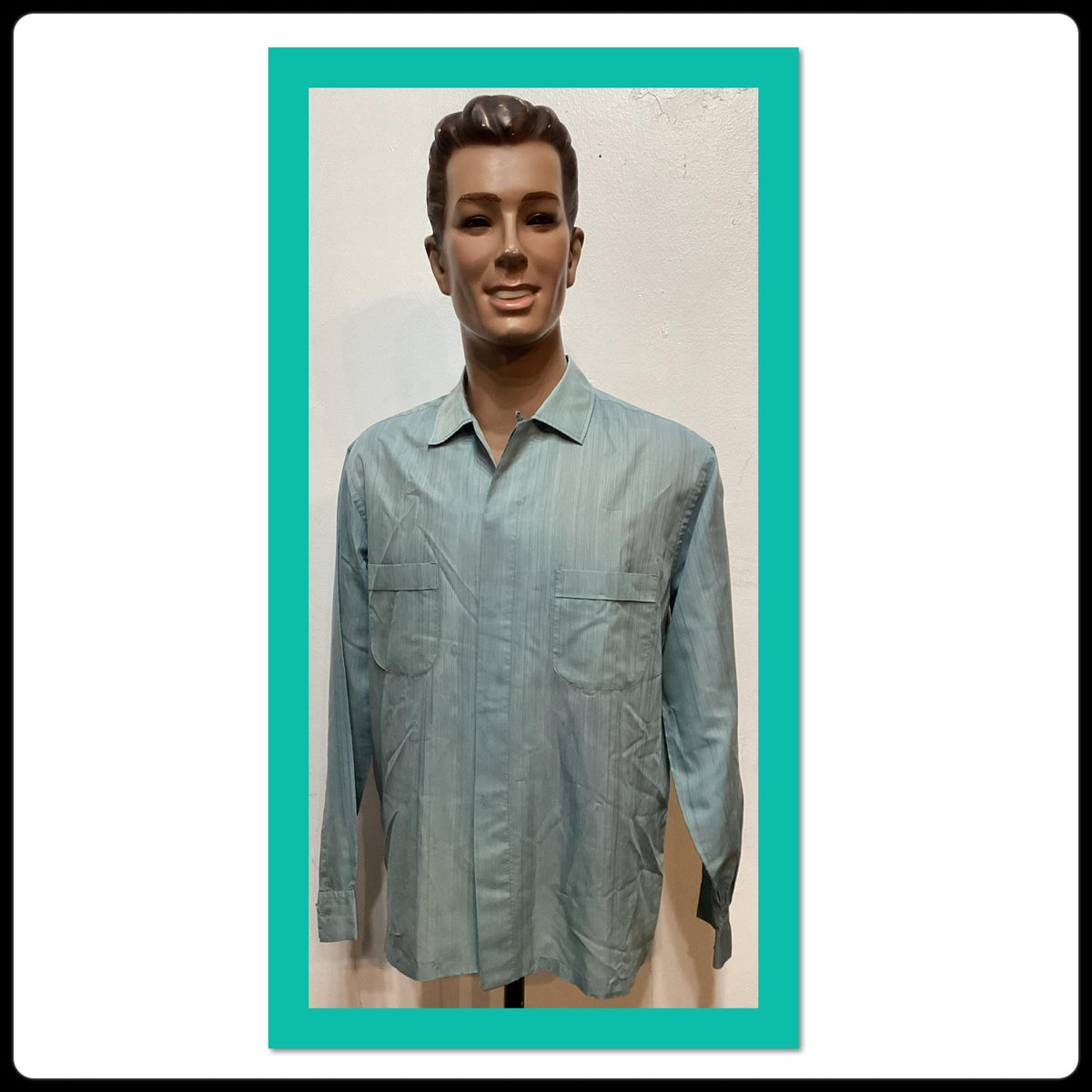 MV074 Vintage 195039s6039s loop collar long sleeve shirt Size large Graphic Tee – Warm & Stylish · Must-Have Style