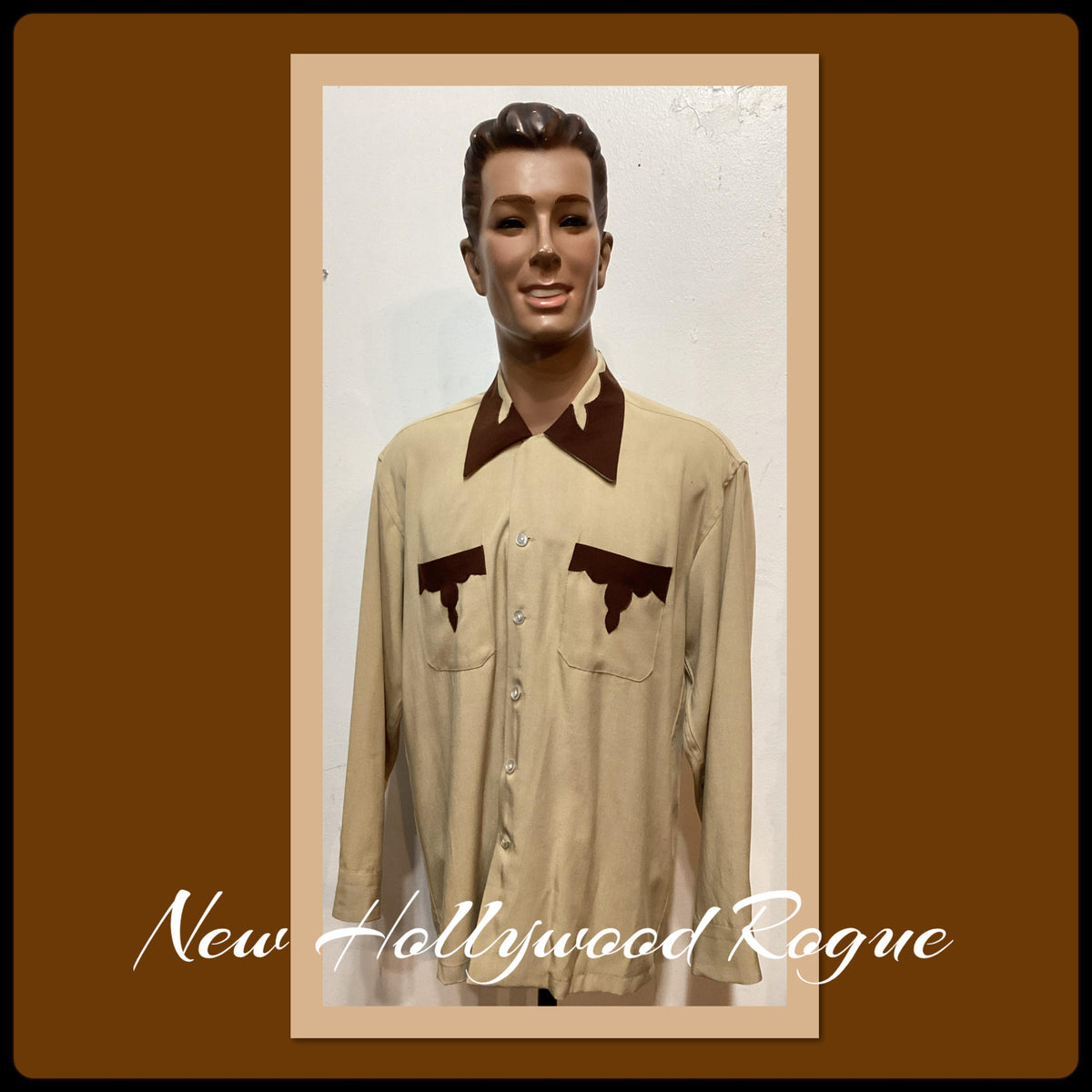 HR032 Vintage 194039s5039s two tone hand finished western detail gabardine shirt by Hollywood Rogue Graphic Tee – Easygoing Wear · Top Pick For Any Outfit