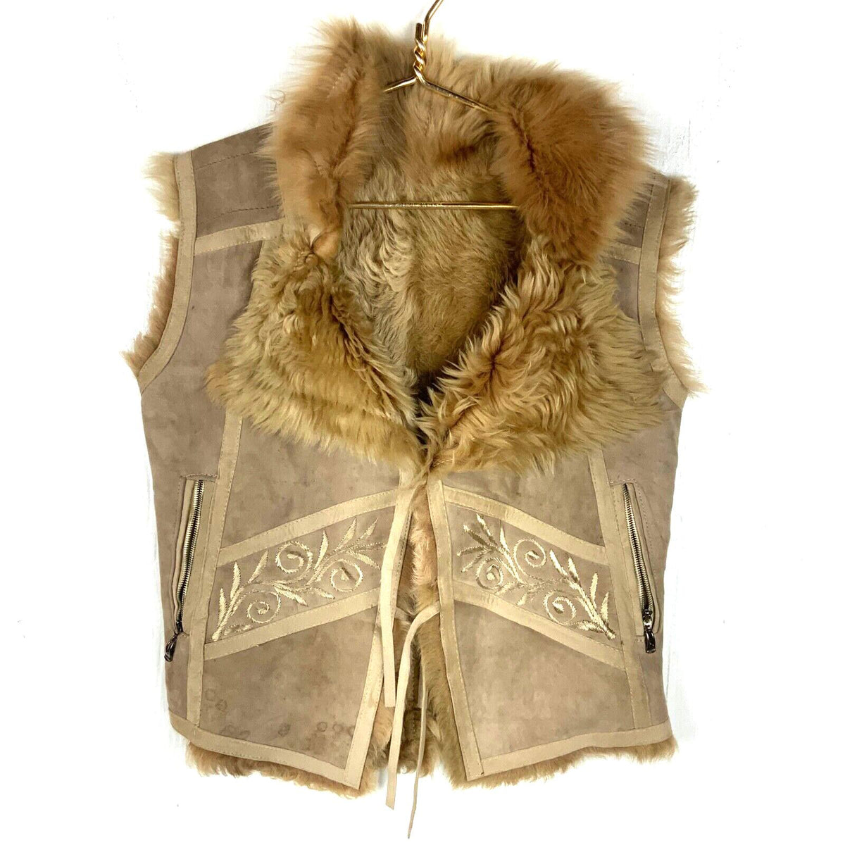 Vintage Womens Faux Fur Suede Leather Waistcoat Vest Medium Reversible 80s Graphic Tee – Aesthetic Look · Perfect For Daily Wear
