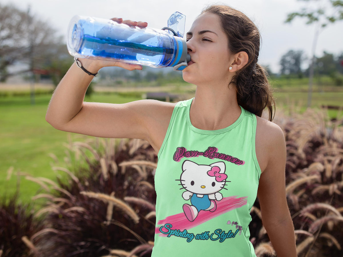 Running Cat Workout Tank Cute Kawaii Kitty Sprinting Style Free Shipping USA Tank Top – Feel-Good Design · Top Pick For Any Outfit
