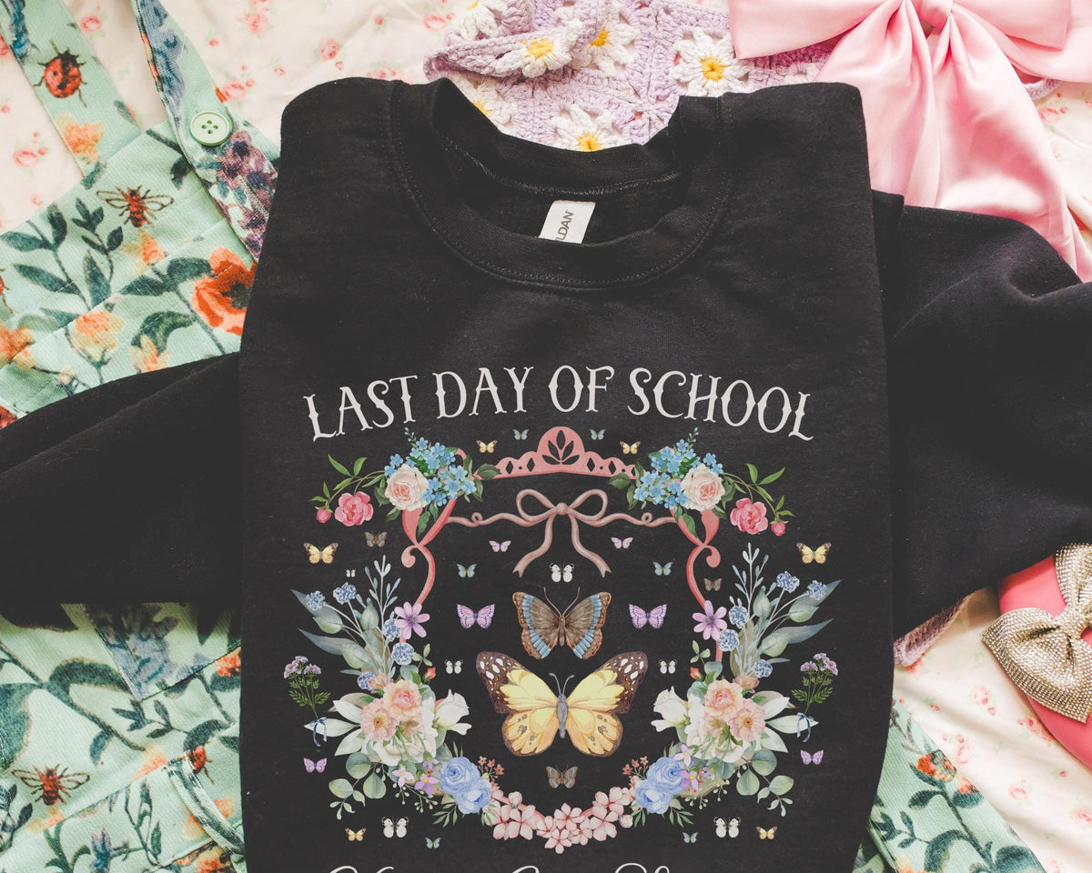 Last Day of School Teacher Sweatshirt Have a Great Summer Cute Second Grade or Third Grade Teacher Crewneck with Butterflies and Flowers Sweatshirt – Fan Favorite · Must-Have Style