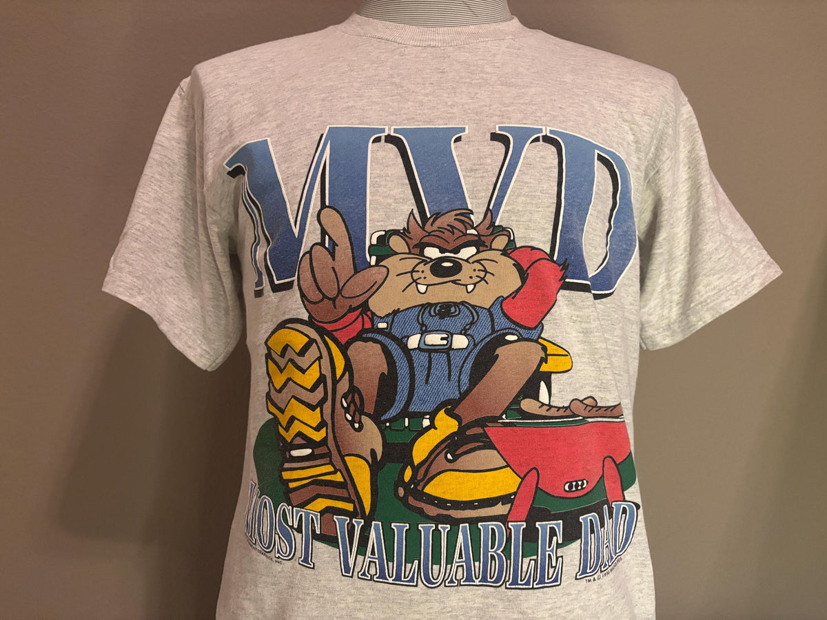 Vintage 90s MVD Most Valuable Dad Tasmanian Devil Looney Toons Tshirt M Graphic Tee – Premium Graphic · Perfect For Daily Wear
