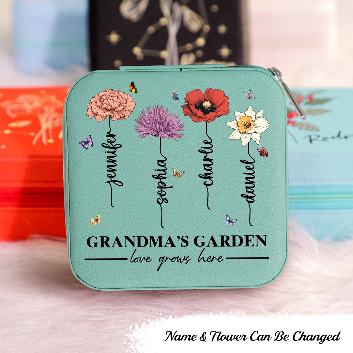 Birth Month Flower Personalized Jewelry Box Birth Flower Mom Gifts From Daughter Gifts For Mothers Day Gift For Her Gift For Grandma Graphic Tee – Premium Graphic · Great Gift For Fans