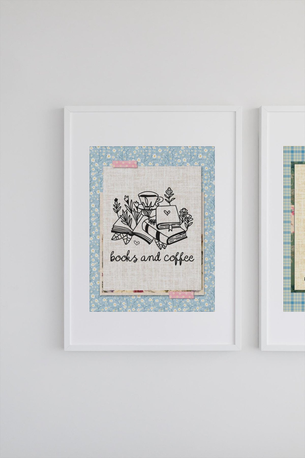 Books and Coffee Poster Print with Flowers Book Lover Gift Idea for Bookworm Librarian Who Loves Coffee Romance Reader Gift Coffee Lover Graphic Tee – Cozy Vibes · Trending Graphic Apparel