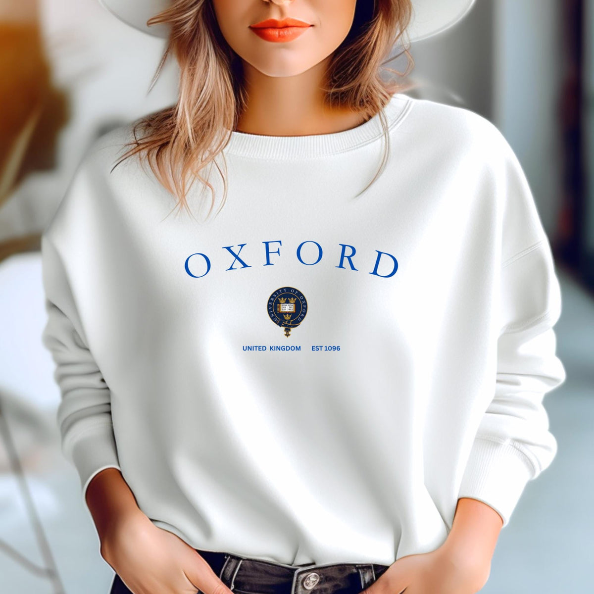 Oxford Sweatshirt British University Style College Crewneck Jumper Vintage Inspired British Fashion Unisex Paratrooper Pullover Sweatshirt – Easygoing Wear · High-Quality Print