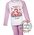 3rd Birthday Dinosaur Pajamas When I Wake Up I Will Be Three PJs Third Birthday Gift Personalised Name Nightwear Dino Theme Roar 1058 Graphic Tee – Premium Graphic · Perfect For Daily Wear
